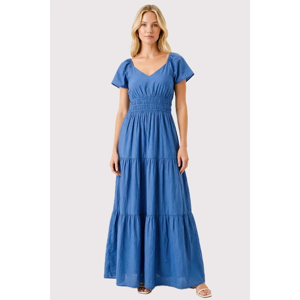 Blue Tiered Maxi Dress
