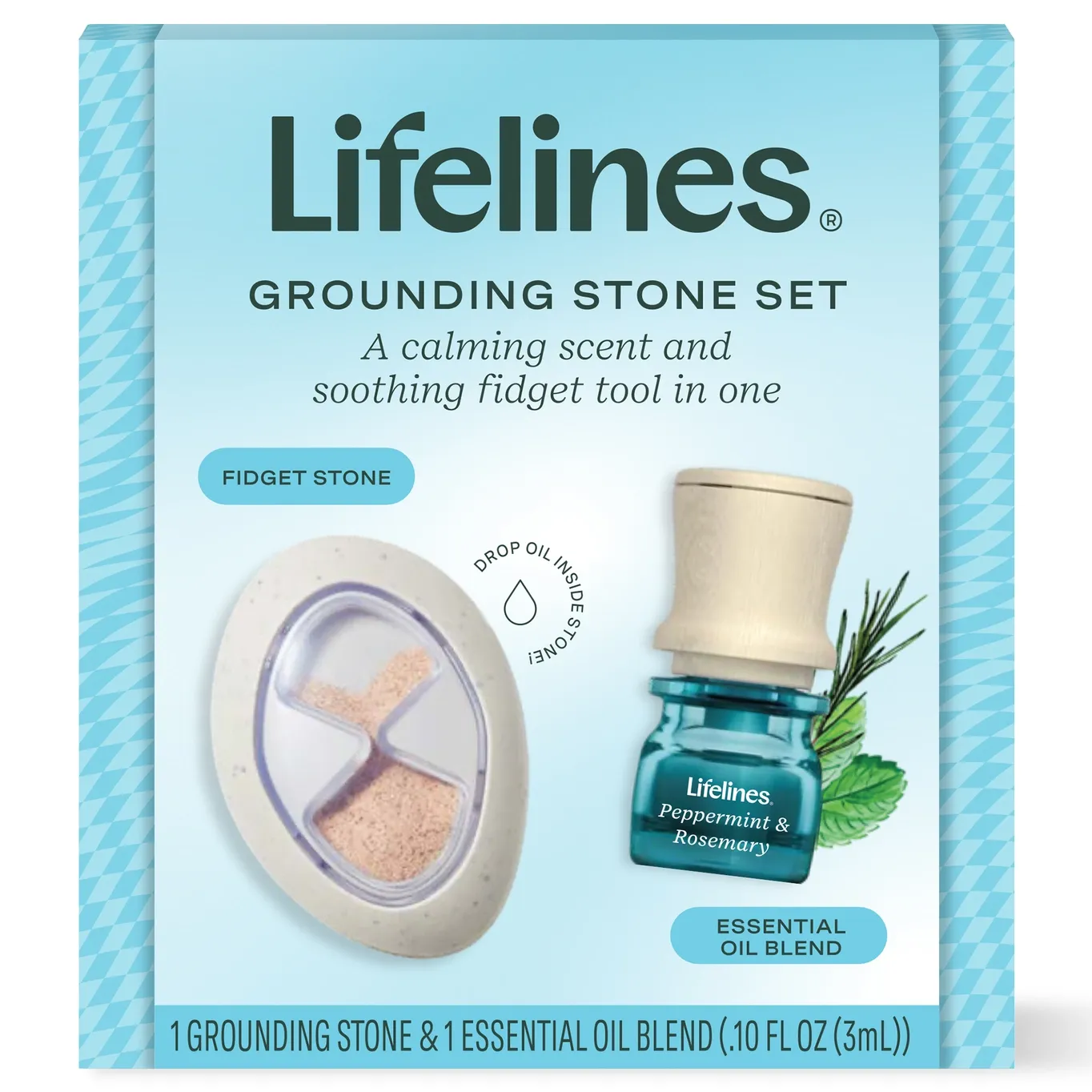 Grounding Stone &amp; Oil Set - Peppermint &amp; Rosemary