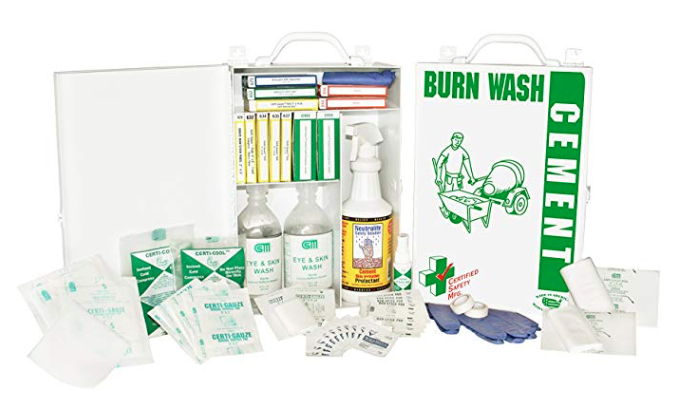 Certified Safety 608-054 Cement Burn First Aid Kit in Metal Cabinet