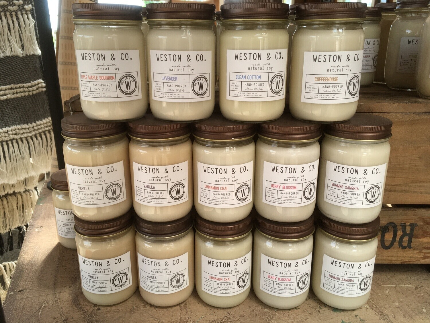 Soy Candle Hint of Sugar Scent (12 oz jar) Our Online Store