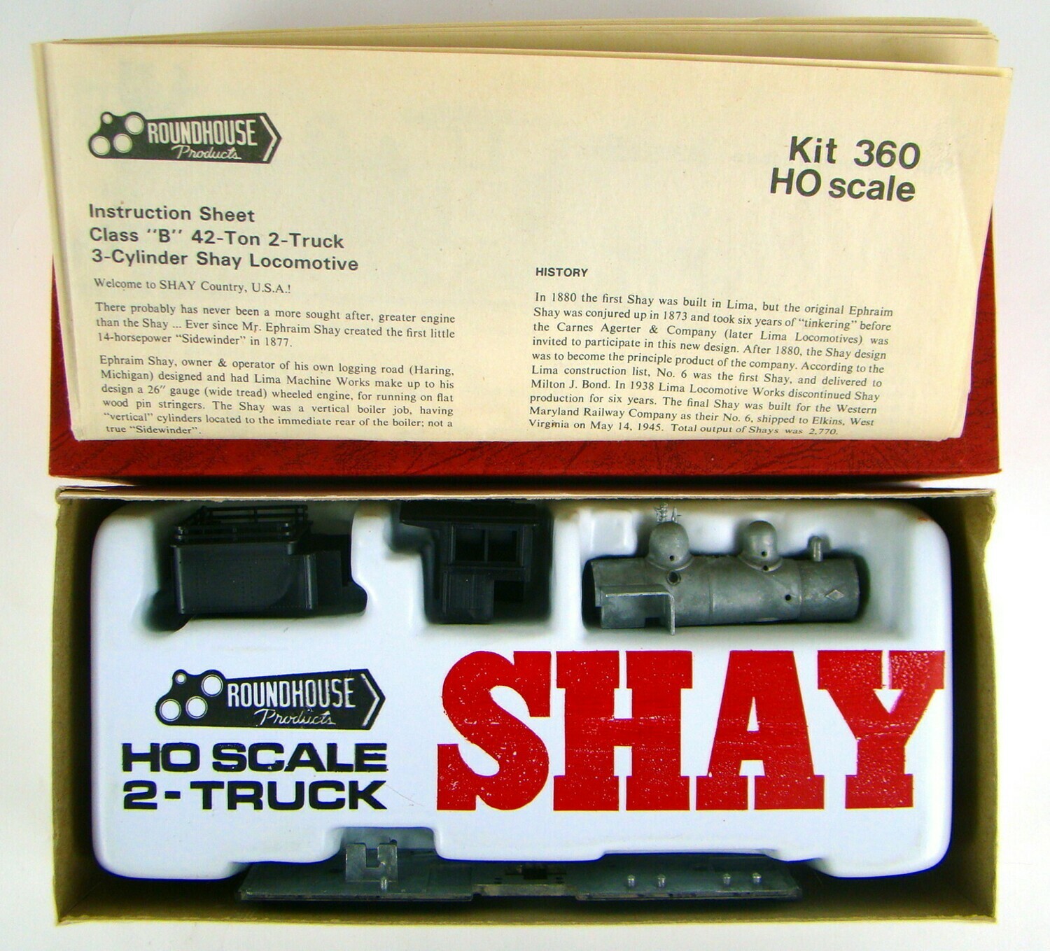 Roundhouse 360 Undecorated 2Truck Shay Kit HO Scale