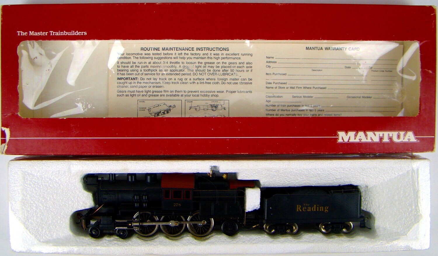 Mantua 32321 Reading 462 Pacific Camelback HO Scale