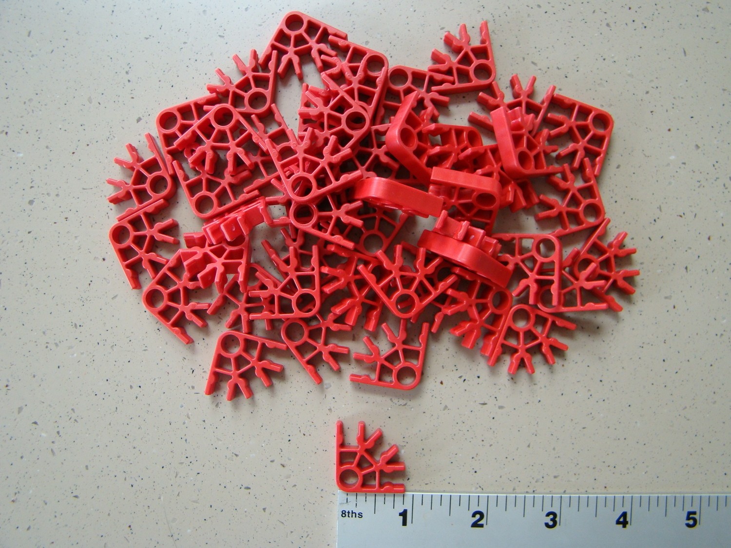 K'NEX Red 3 Position Connector 50 Pack