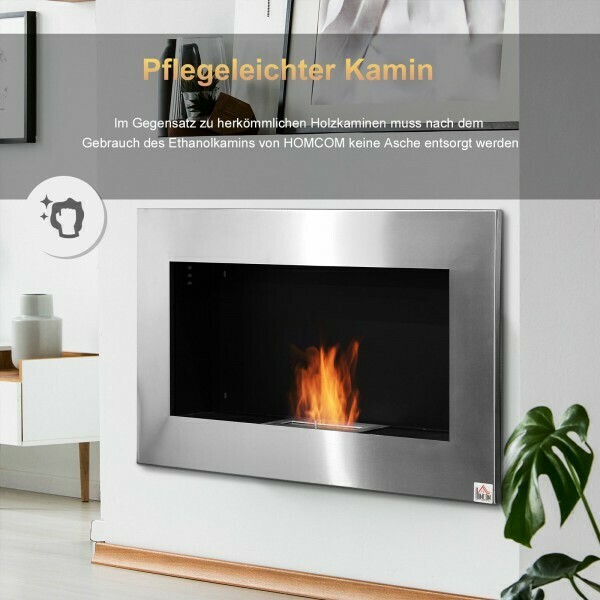 HOMCOM® Ethanol-Kamin Bio-Ethanol-Brenner 1,5 l 2,5 Stdn. Brenndauer