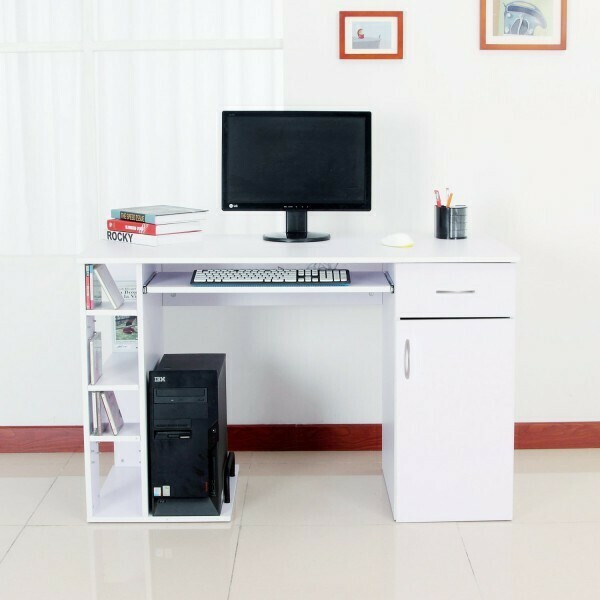 HOMCOM® Computertisch Schreibtisch Bürotisch mit Schrank PC Tisch