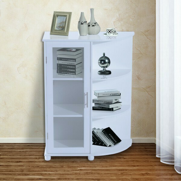 HOMCOM® Standschrank Eckschrank Badschrank weiss