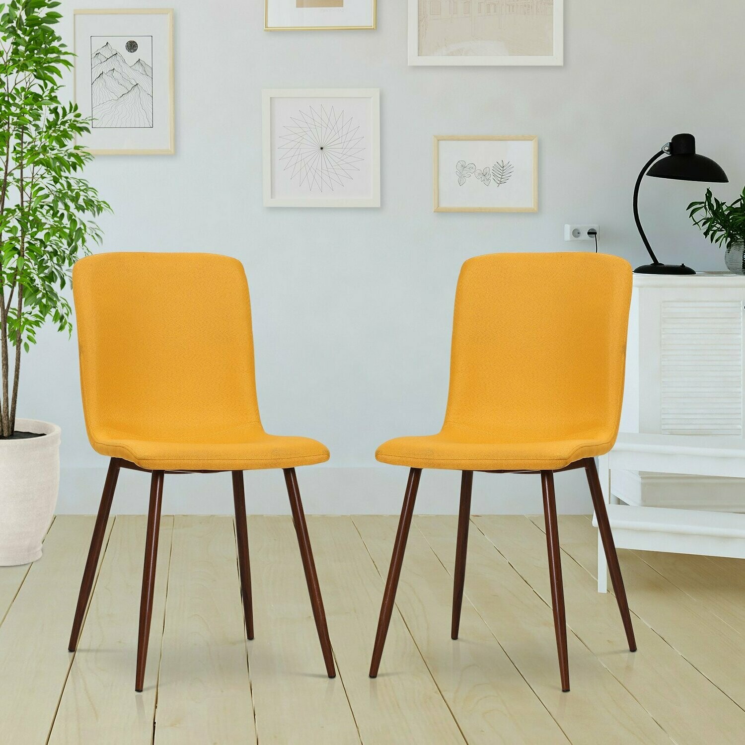 HOMCOM® 2er-Set Esszimmerstuhl Küchenstuhl Polsterstuhl Wohnzimmerstuhl