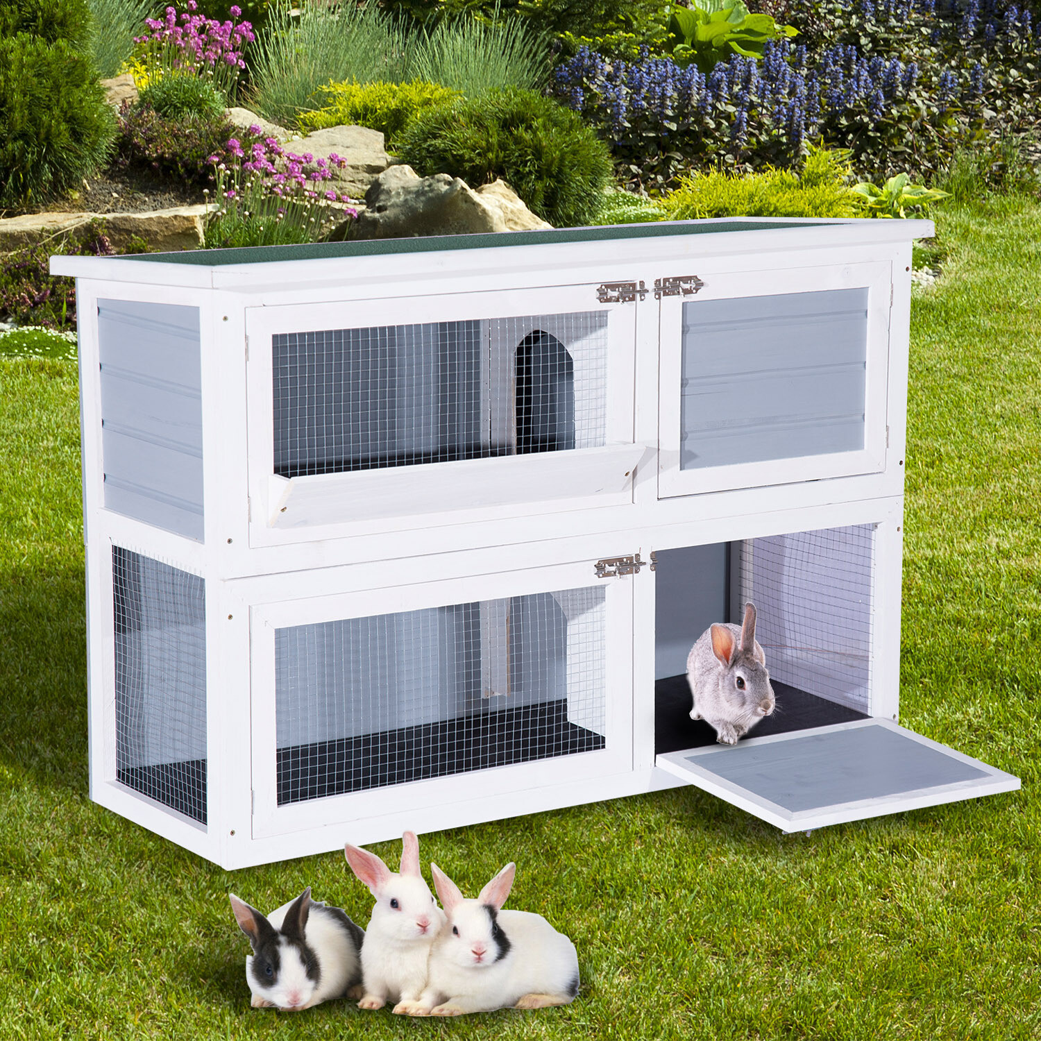 Wie Oft Muss Man Den Hasenstall Säubern PawHut® Hasenstall Hasenkäfig Kaninchenstall Kaninchenkäfig