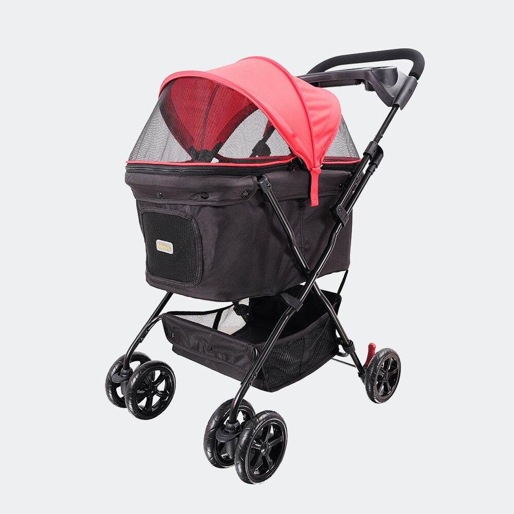 Ibiyaya® Hundebuggy Pet Stroller Hundewagen "Easy Strolling" Rot