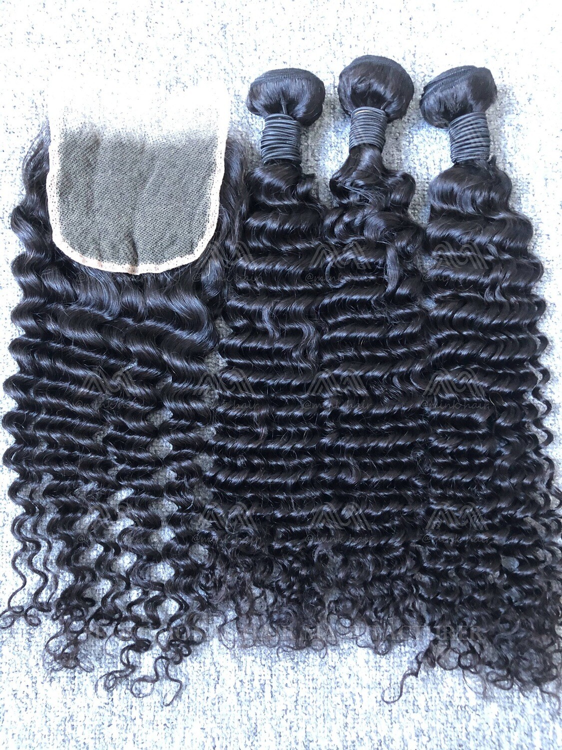 Mink Hair Deep Wave 3 Bundles With 5x5 HD Closure