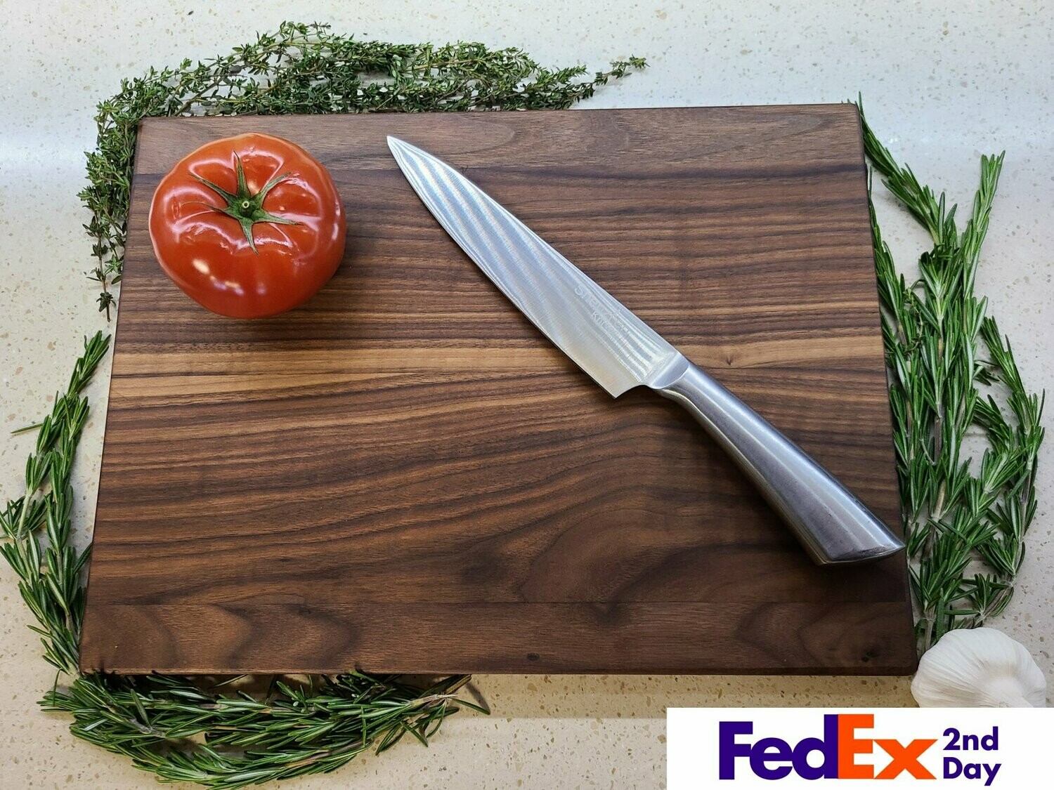 12" x 16" x 3/4" Black Walnut Wood Cutting Board