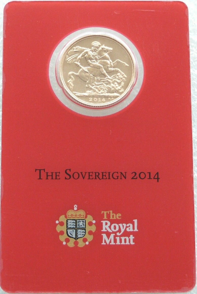 2014I India Mint Mark Full Sovereign Gold Coin Mint Card