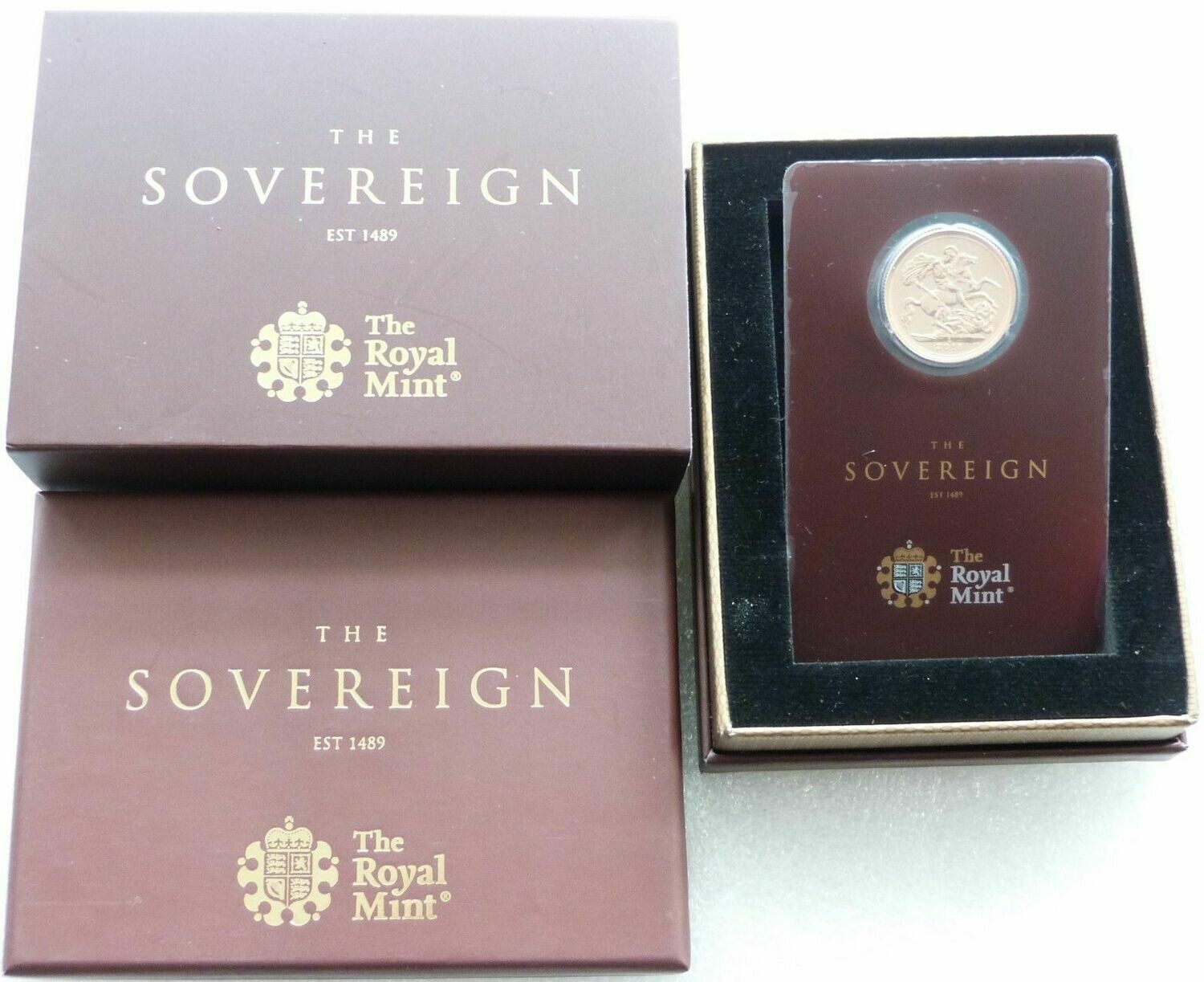 2018I India Mint Mark Full Sovereign Gold Coin Mint Card Boxed