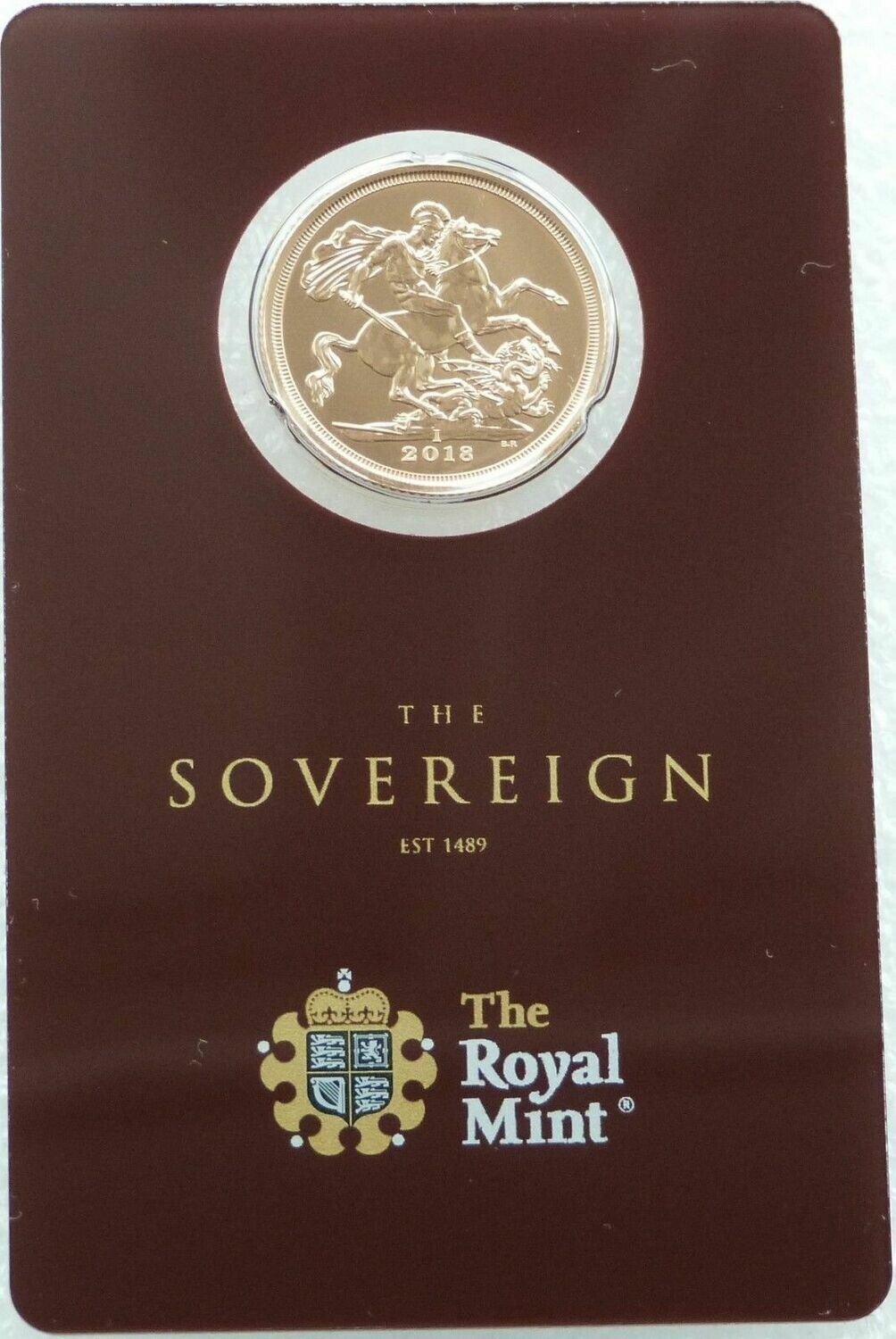 2018I India Mint Mark Full Sovereign Gold Coin Mint Card