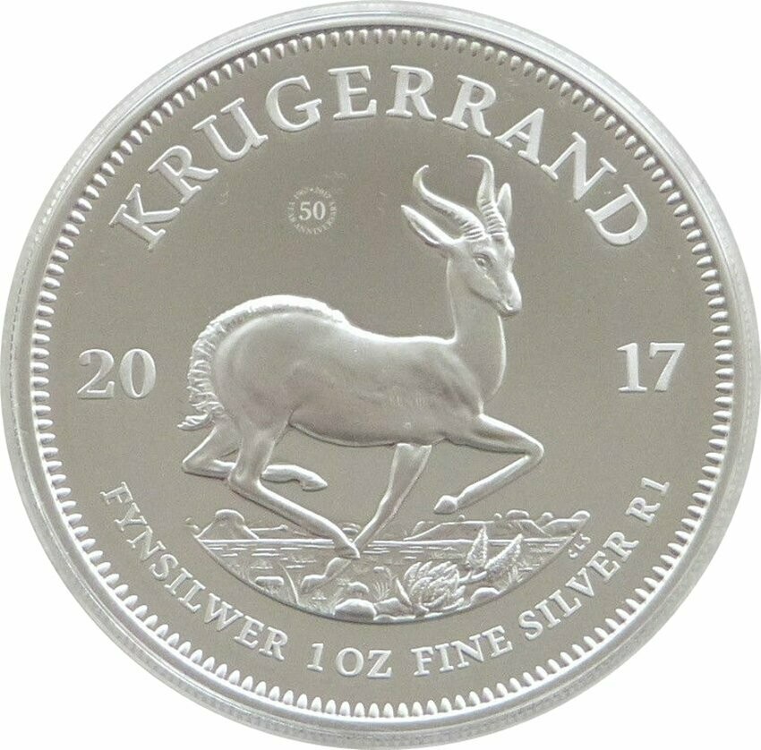 2017 South Africa 50th Anniversary Mint Mark Krugerrand Silver Proof