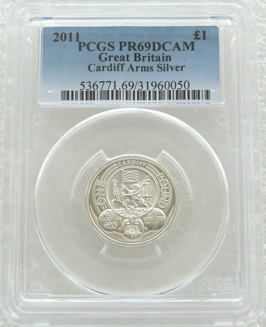 2011 Capital Cities of the UK Cardiff Piedfort £1 Silver Proof Coin