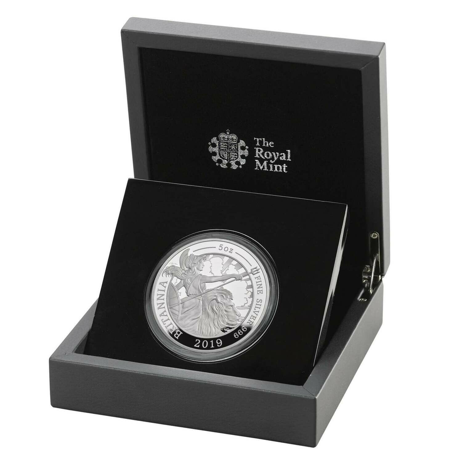 2019 Britannia £10 Silver Proof 5oz Coin Box Coa Mintage 302