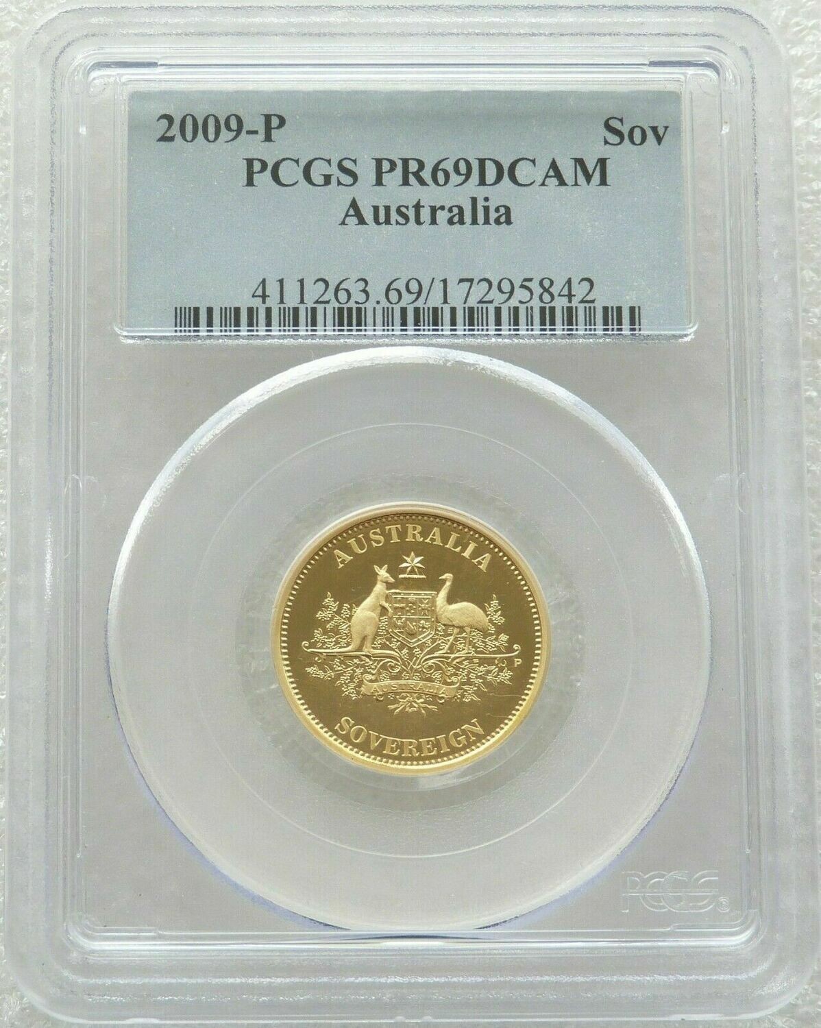 2009P Australia Perth Mint 25 Full Sovereign Gold Proof Coin PCGS PR69 DCAM
