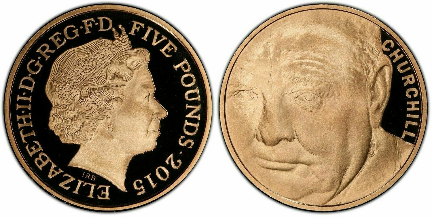 2015 Winston Churchill £5 Gold Proof Coin PCGS PR70 DCAM