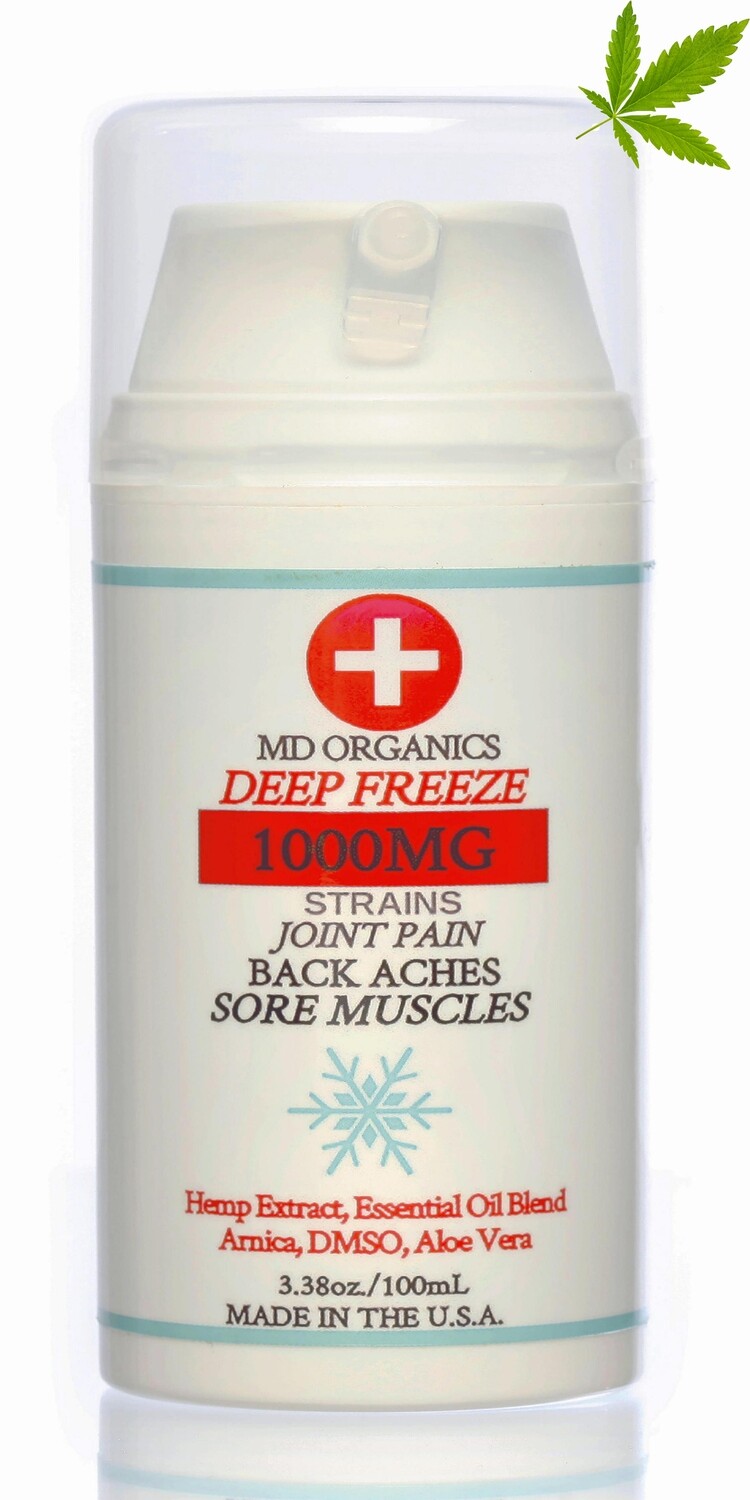 1000mg MD Organics Deep Freeze Sports Cooling Lotion Arnica Menthol
