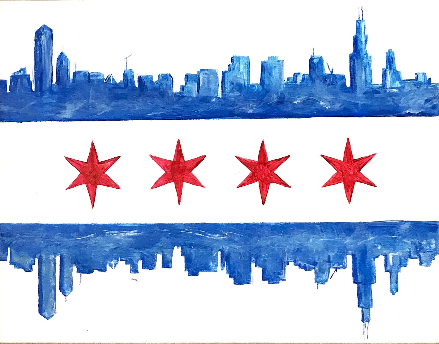 Chicago Flag Sip & Paint Kit