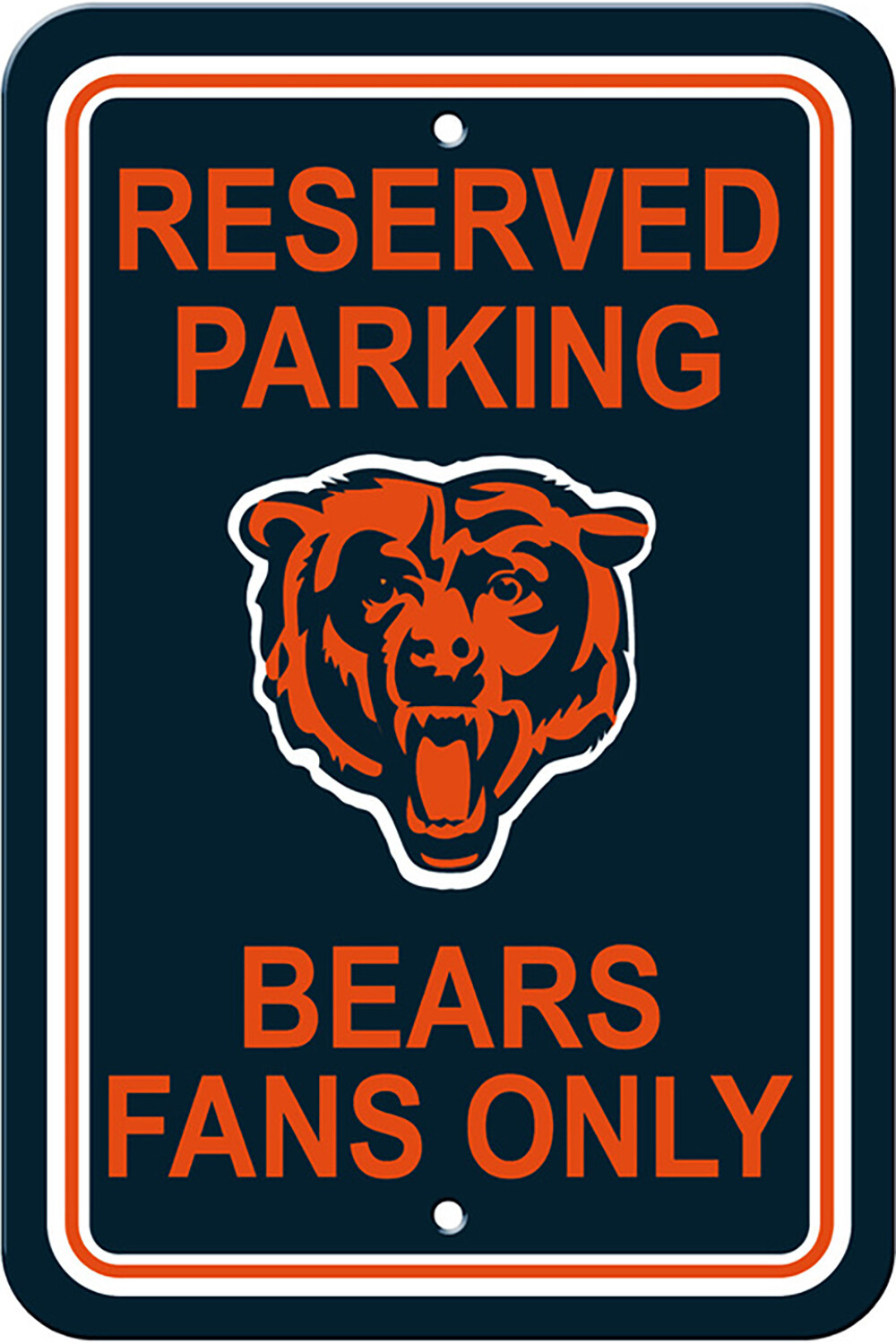 Chicago Bears Parking Fan Zone Sign 12" X 18"