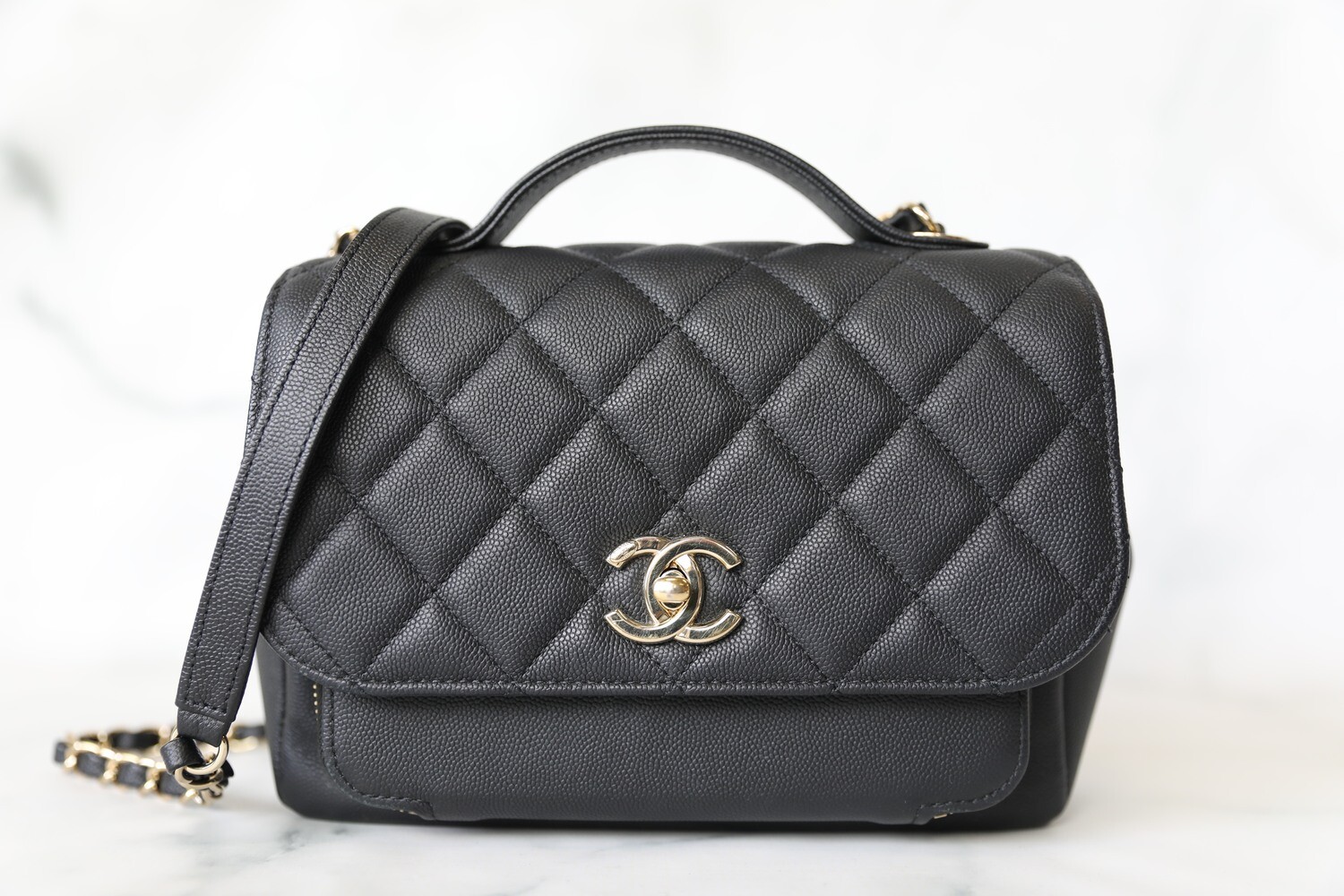 Chanel Business Affinity Medium, Black Caviar Leather with Gold