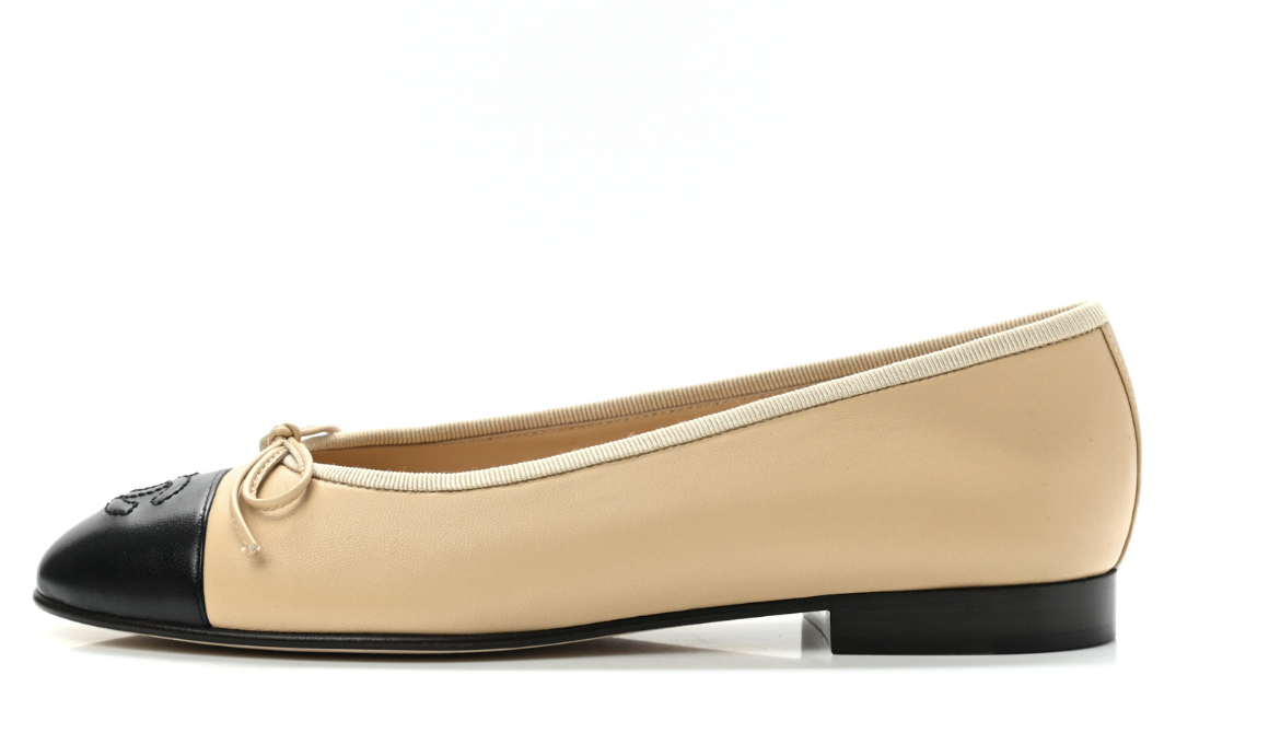 chanel ballet flats beige