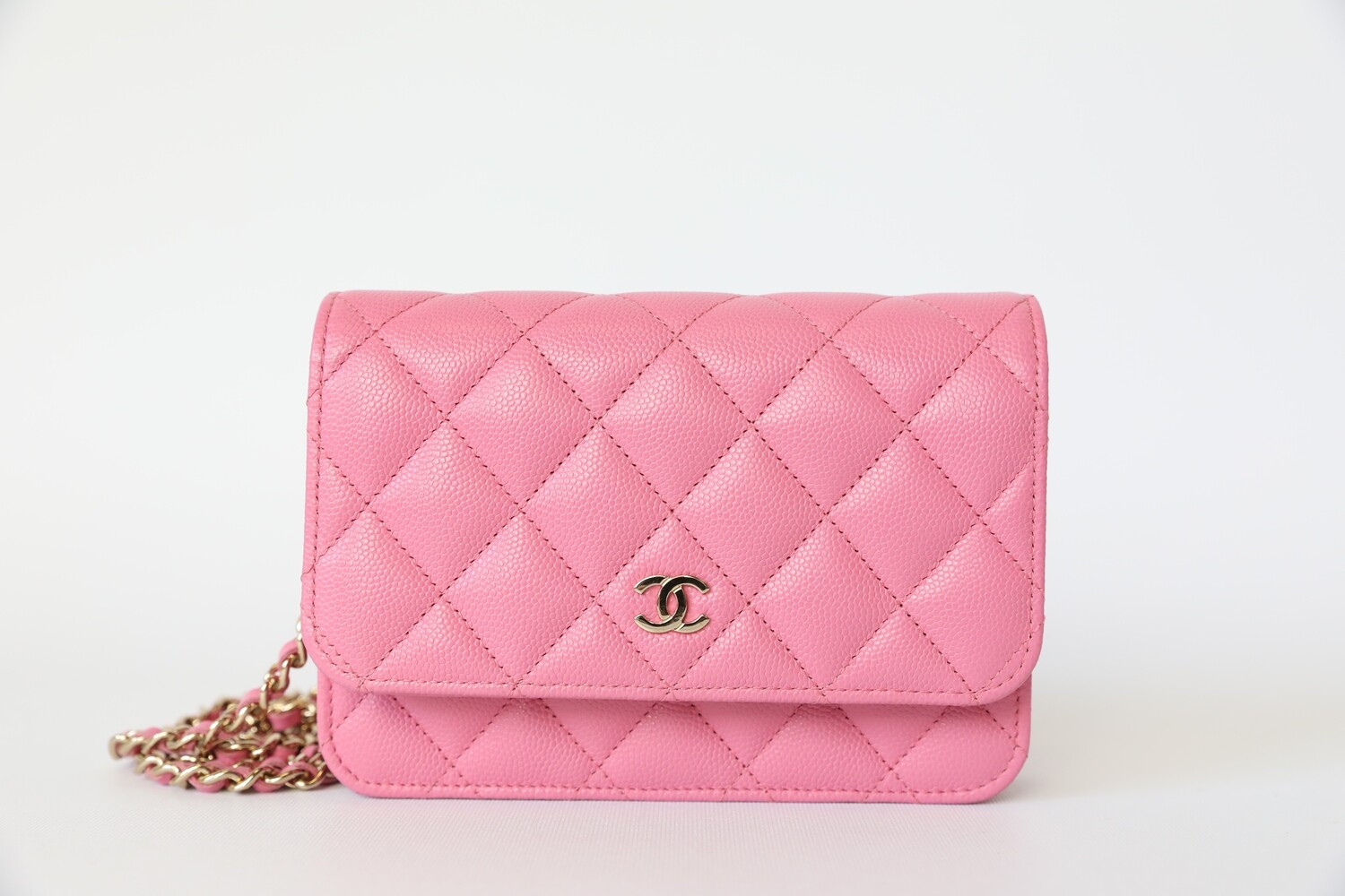 Chanel Wallet on Chain Mini, Pink Caviar with Gold Hardware, Preowned in Box WA001 Julia Rose