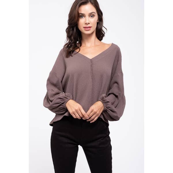 Blu Pepper Balloon Sleeve VNeck