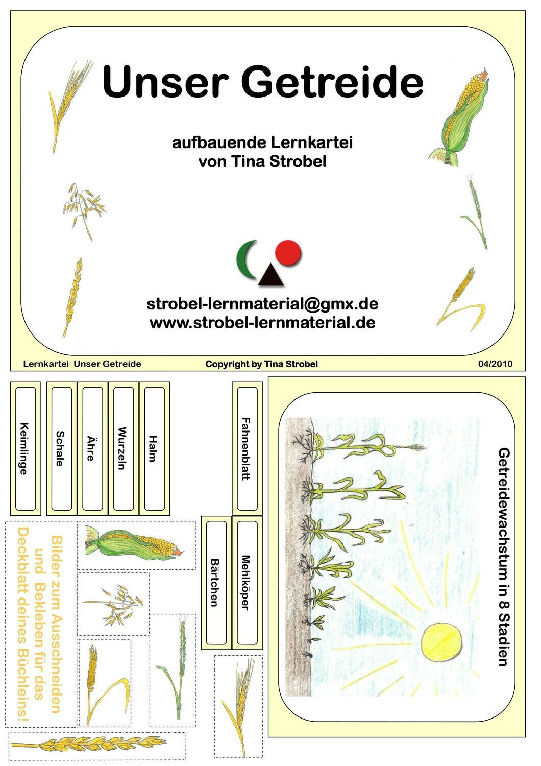 Unser Getreide Lernkartei aufbauend