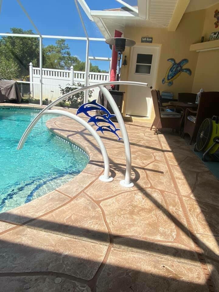 Pool Artistic Triple Dolphin Arrowhead Metal Art Designs Handmade