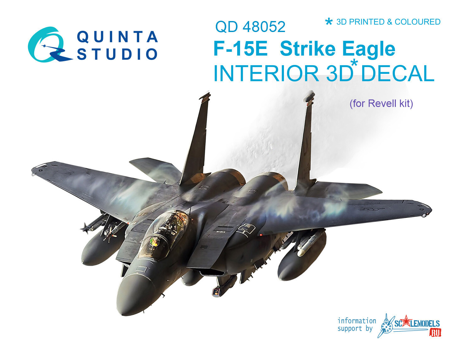 Quinta studio 1/48 F15E Eagle 3DPrinted & colored Interior on decal