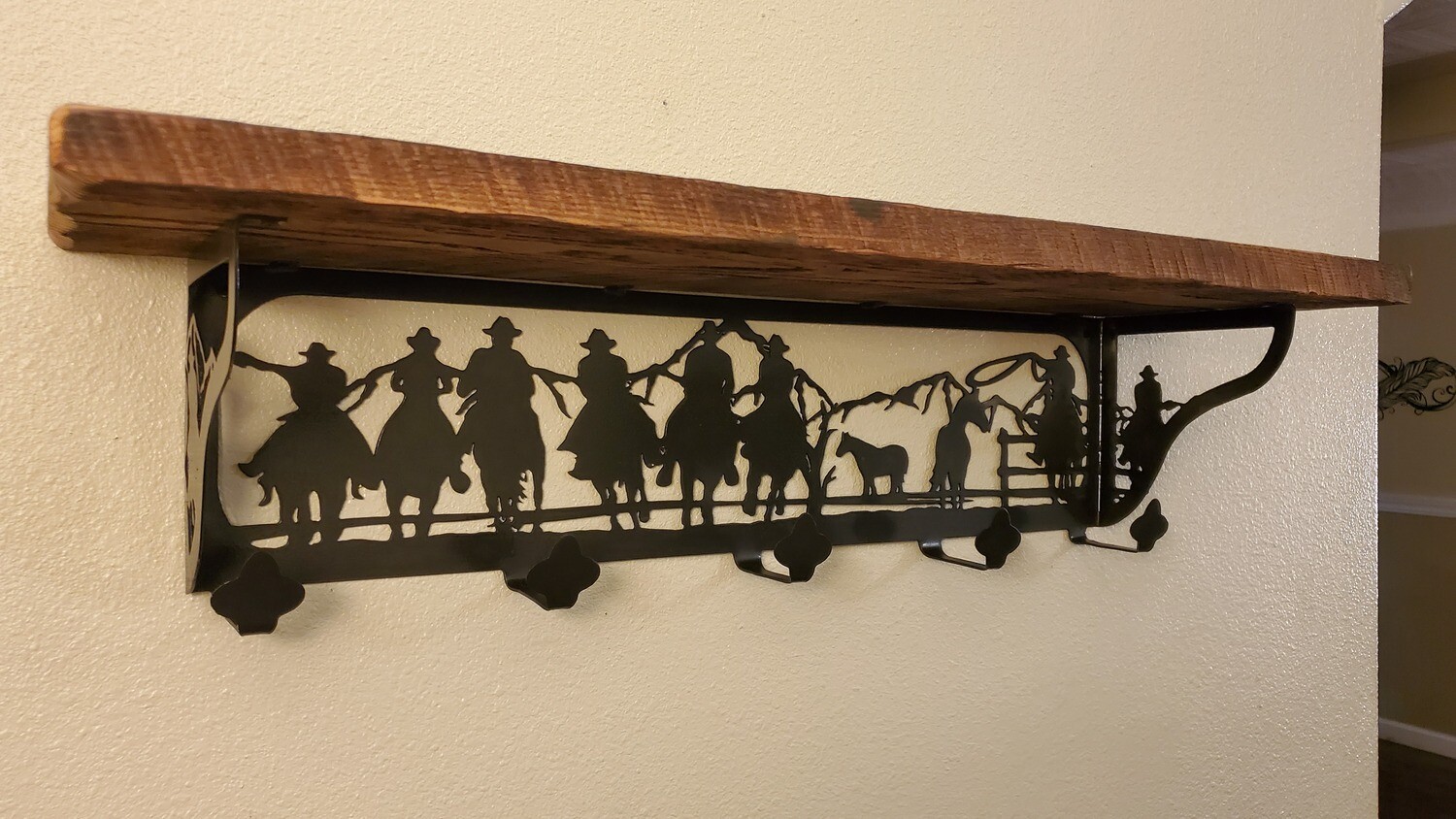 COAT RACK, COWBOY SCENE Store HOYER STEEL