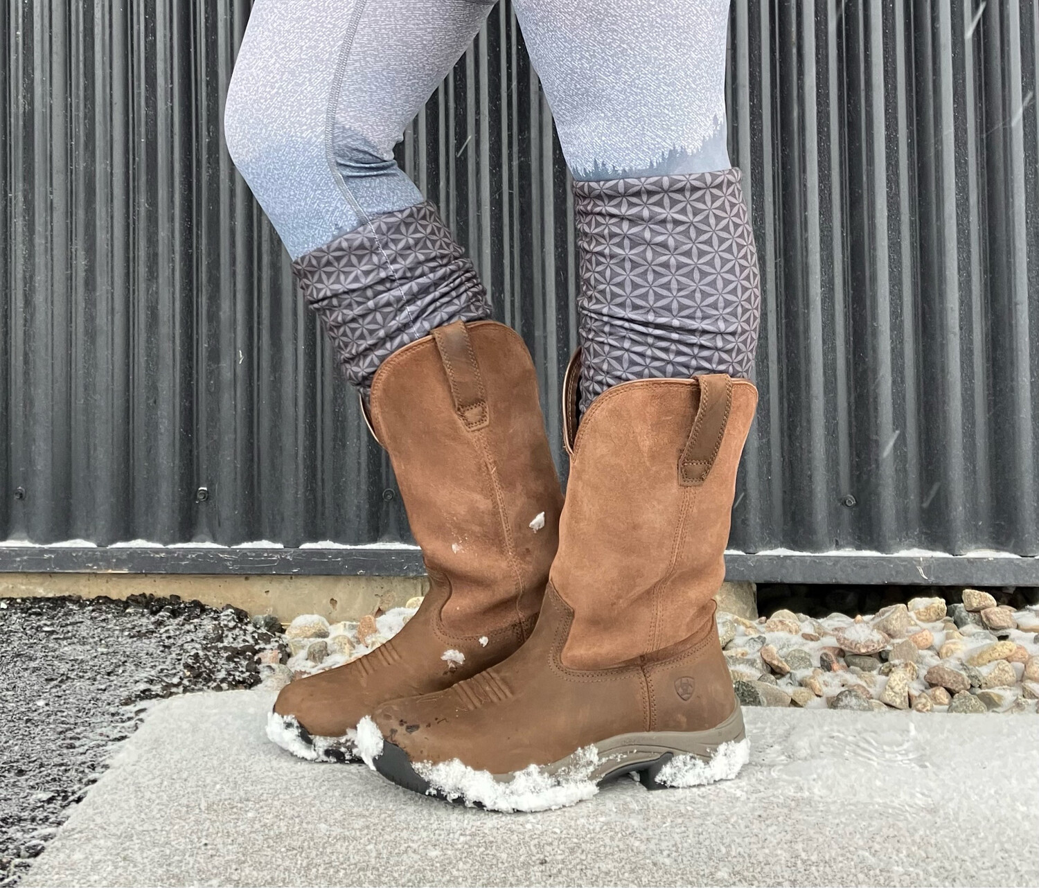 Reversible Merino Fleece Leg Warmers Double Lined Flower Of Life