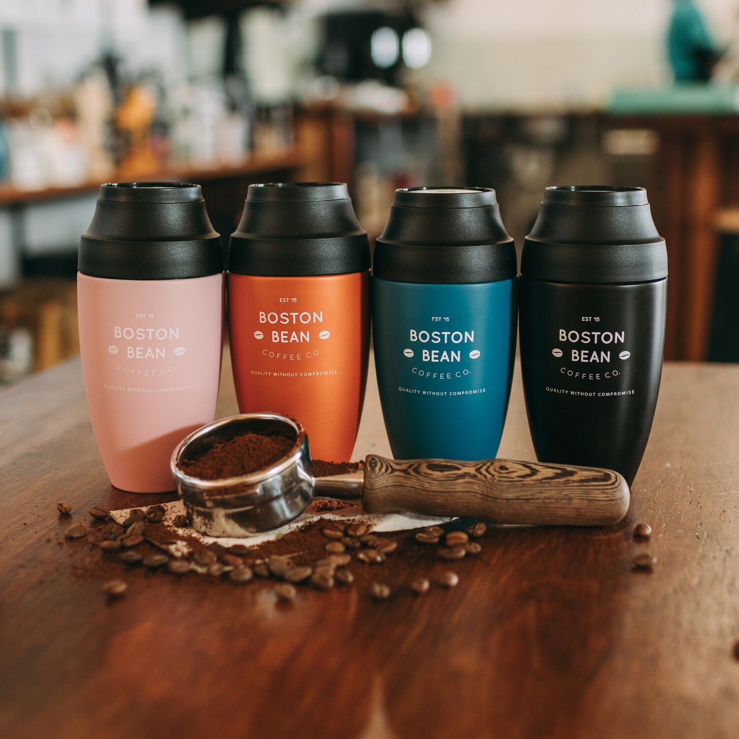 'Boston Bean' Cheeki 350ml Insulated Mug Store Boston Bean Coffee Co.