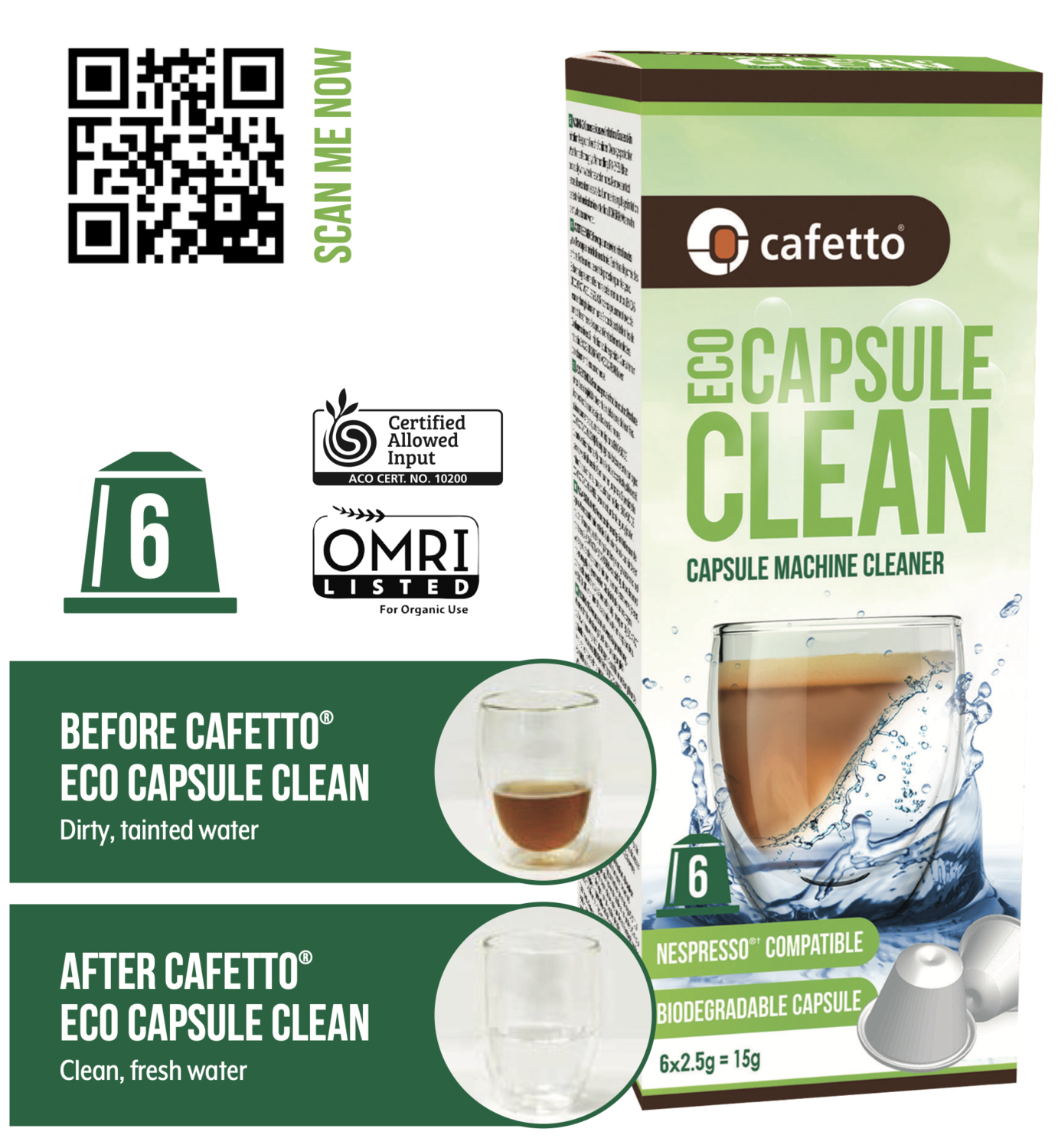 ECO Capsule Clean (6 capsules per box) Store Boston Bean Coffee Co.