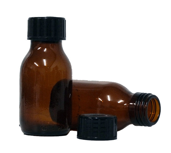 60ml Amber Glass Sample Bottles with a 28mm cap