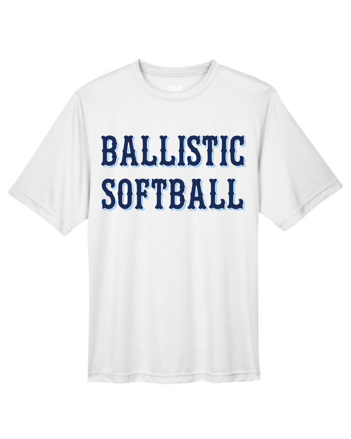 Ballistic Softball White DriFit Short Sleeve