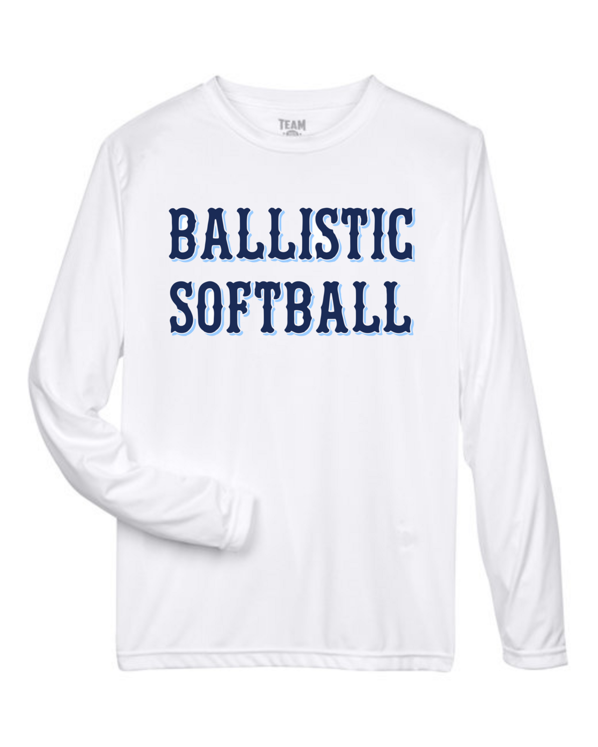 Ballistic Softball White DriFit Long Sleeve
