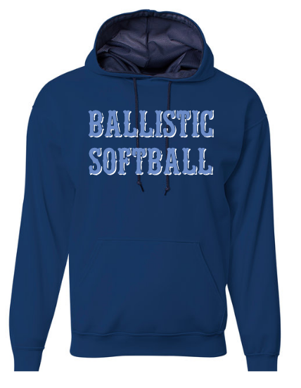 PLAYERS ONLY- Ballistic Navy Performance Hoodie with # On Back