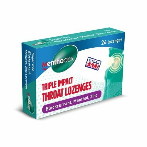 Menthodex Sugar Free Throat Lozenges Blackcurrant Menthol & Zinc
