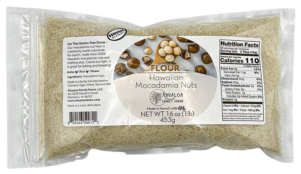 Hawaiian Macadamia Nut Flour (Fines) Ahualoa Family Farms
