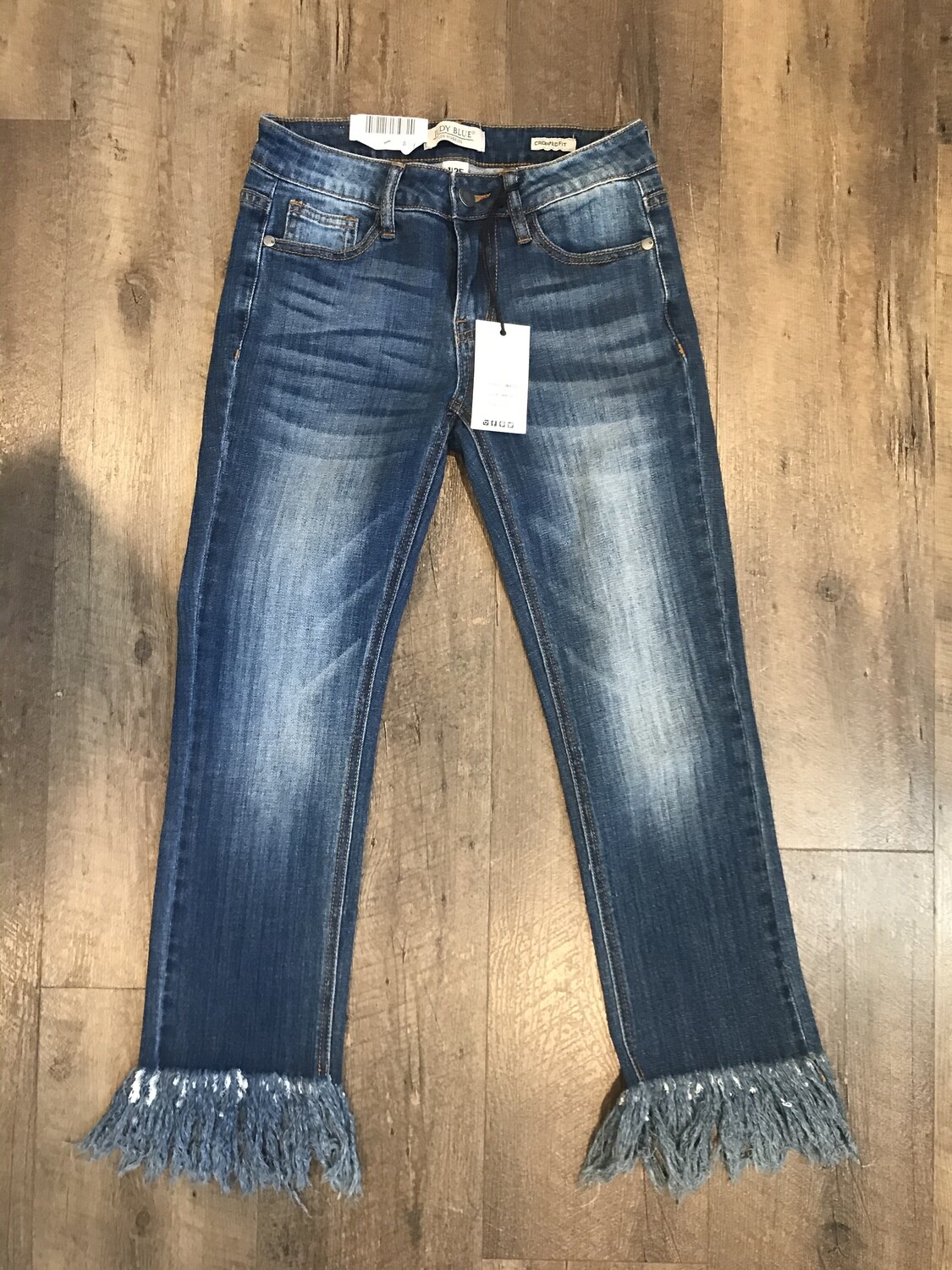 Judy Blue Long Fray Cropped Jeans