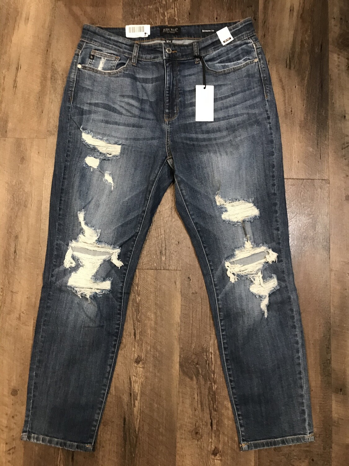 Judy Blue Plus Destroyed Boyfriend Jeans