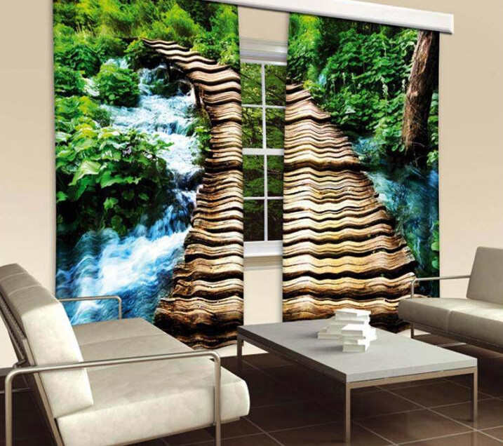 Vorhang Holzsteg 280 cm breit 245 cm hoch - CU-280-008