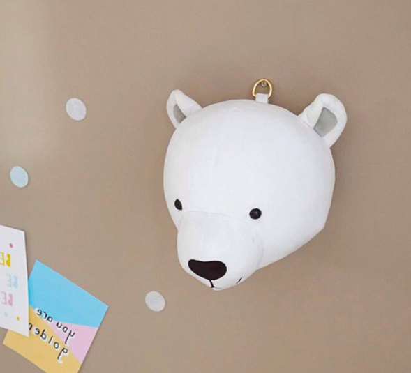 Stuffed Animal Head Wall Mount Pola Bear
