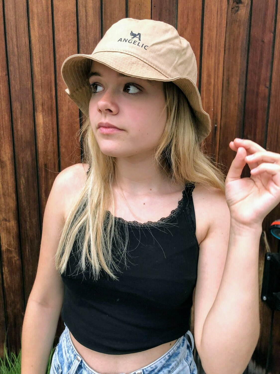 ANGELIC bucket hat, BEIGE, unisex, one size