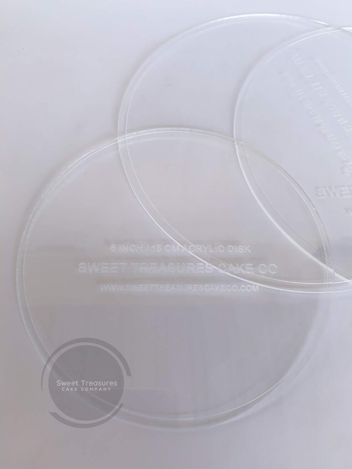 Acrylic Cake Discs Round Sweet Treasures Cake Co