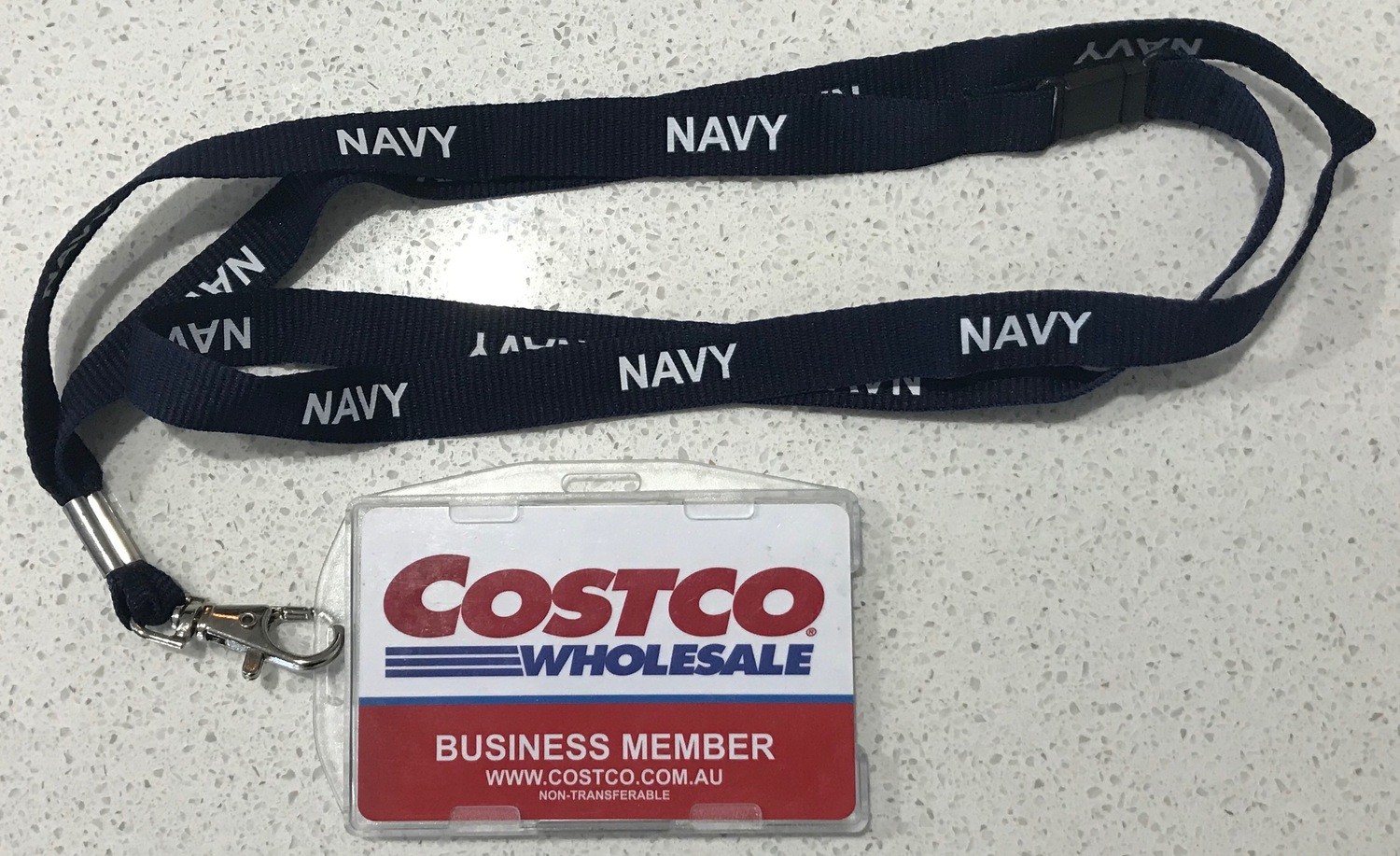 NAVY ID HOLDER & LANYARD